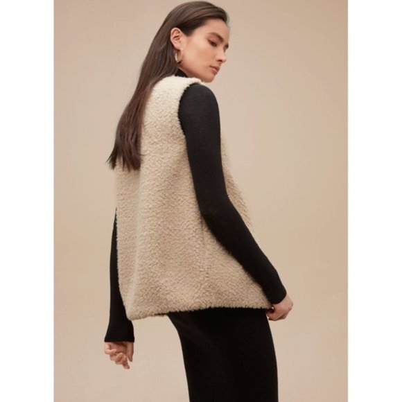Aritzia Wilfred Chatou Vest Sweater Faux Sherling - XS - Picture 2 of 4